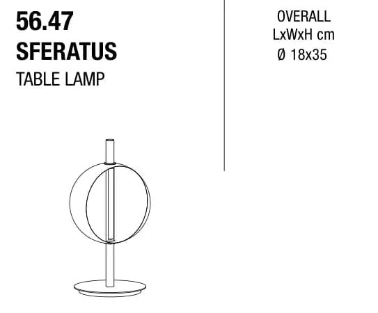 Настольная лампа Sferatus — Bontempi Casa: фабричная схема размеров 1