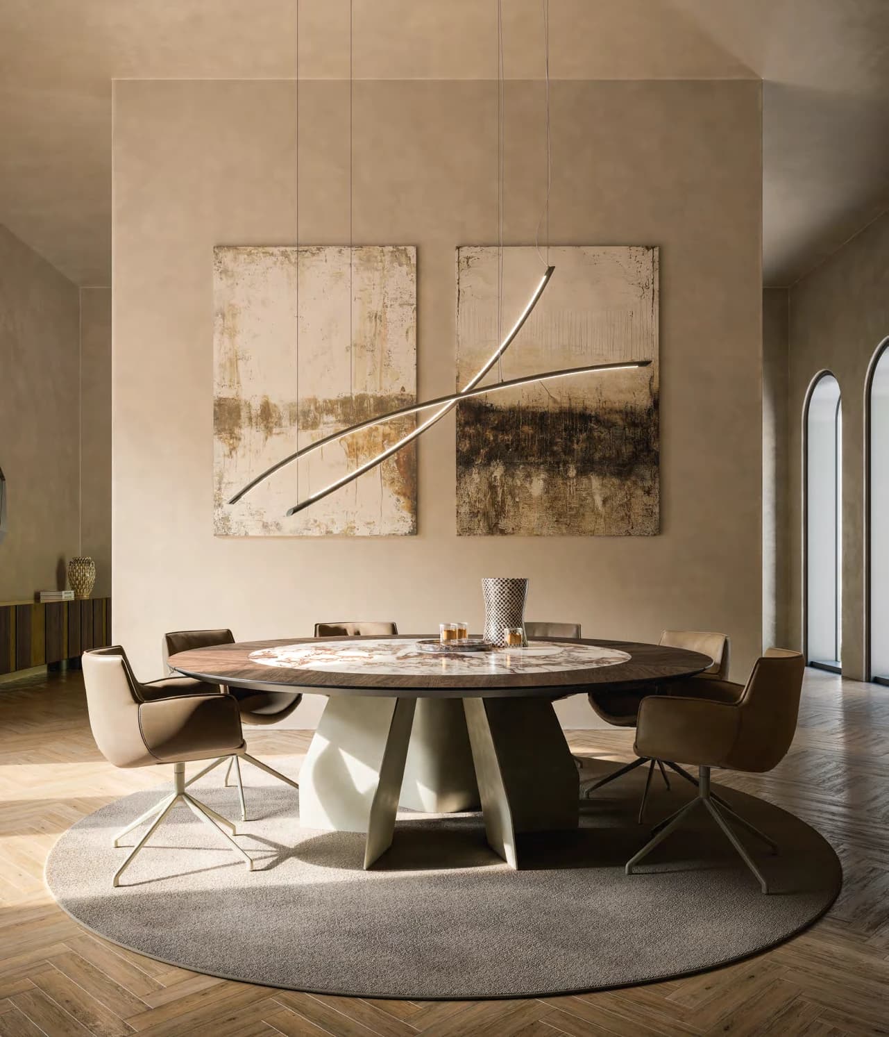 Обеденный стол Senator Ker-Wood Round — Cattelan Italia