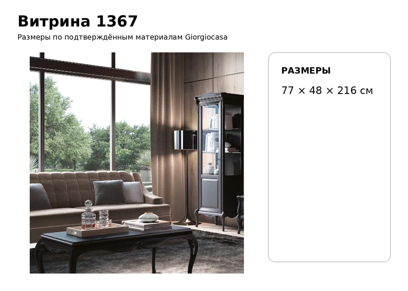 Витрина 1367 — Giorgiocasa: фабричная схема размеров 1