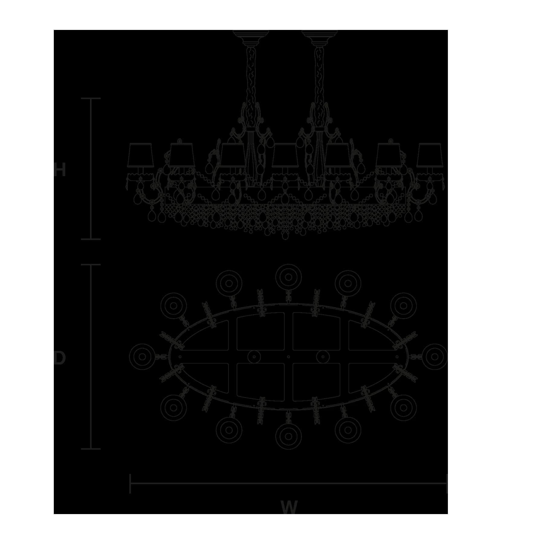 Подвесной светильник Eternal — Masiero: фабричная схема размеров 1