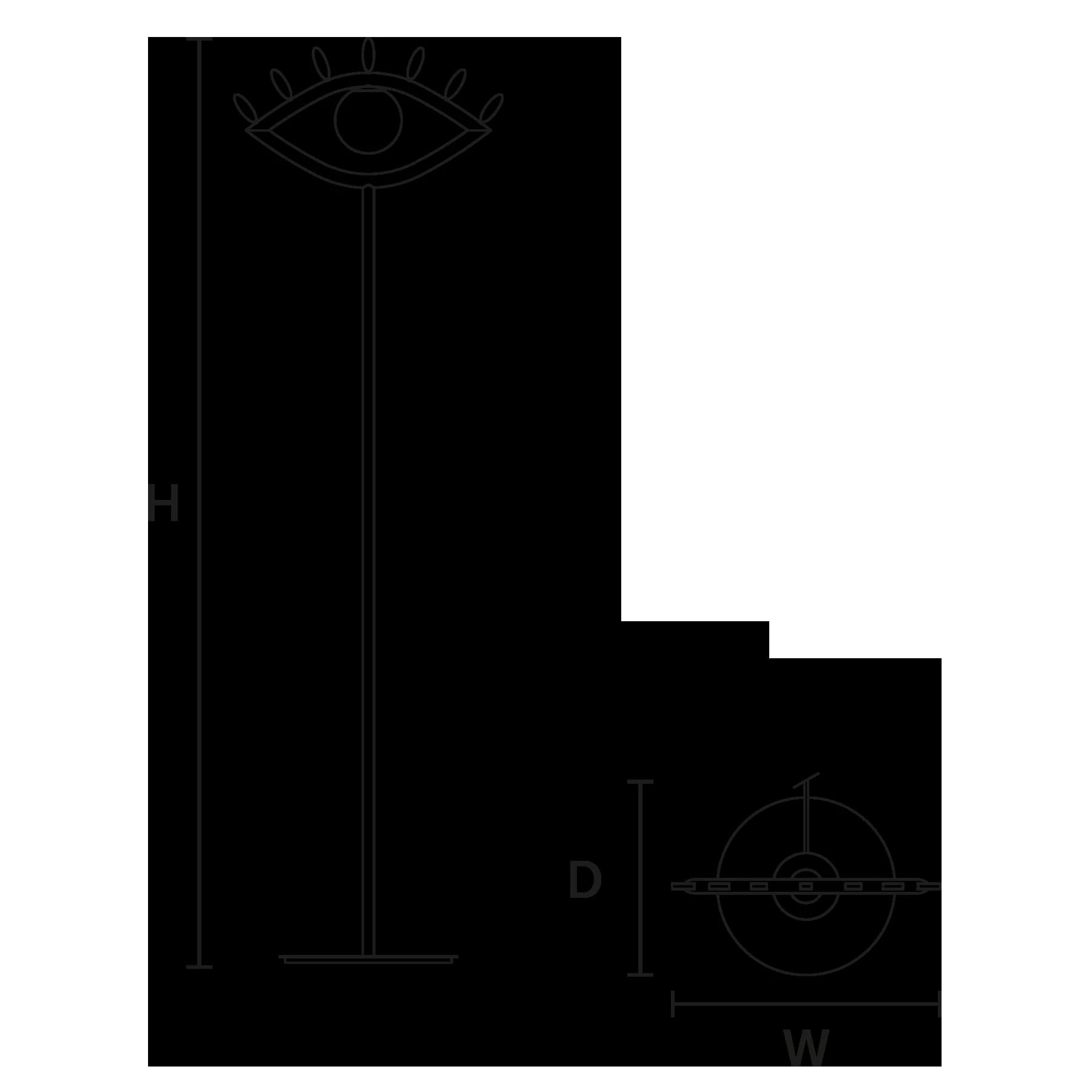 Торшер Visio — Masiero: фабричная схема размеров 1