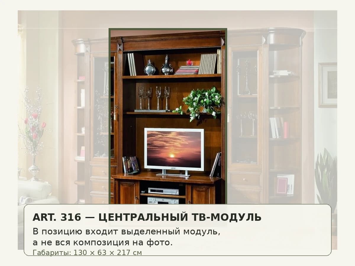 ТВ-модуль 316 — Scappini: фабричная схема размеров 1