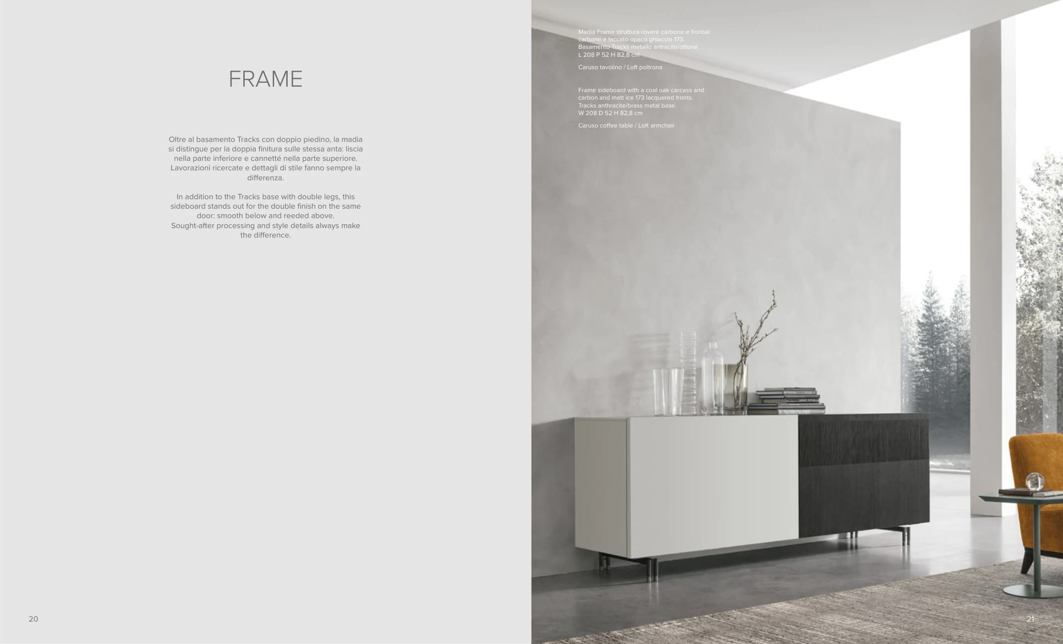 Комод Frame — Tomasella: фабричная схема размеров 1