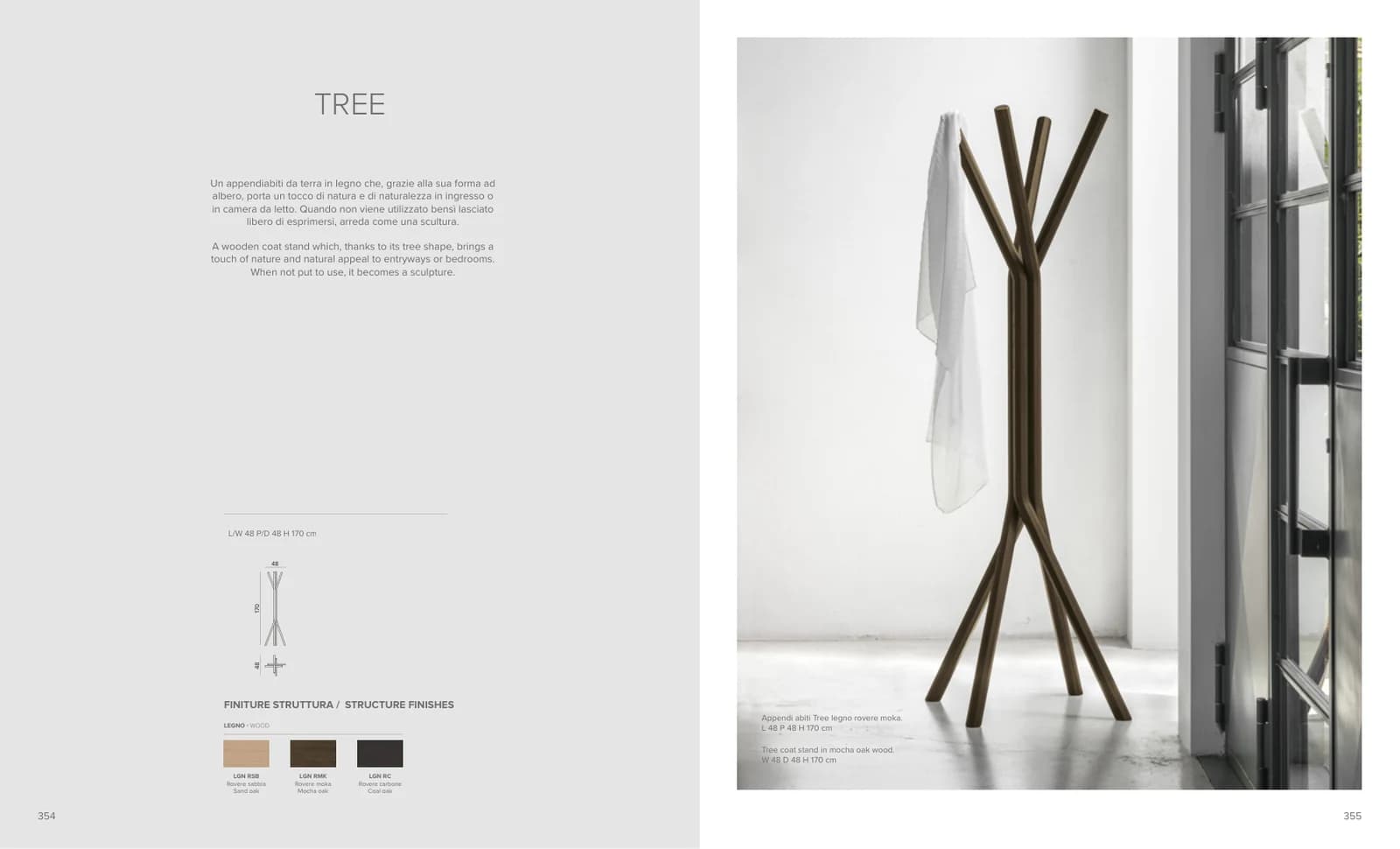 Напольная вешалка Tree — Tomasella: фабричная схема размеров 1