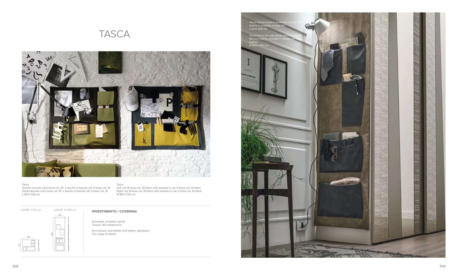 Настенный органайзер Tasca — Tomasella: фабричная схема размеров 1